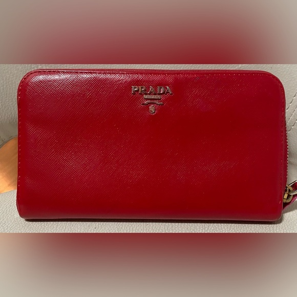 Prada Red Leather Wallet - Picture 1 of 16